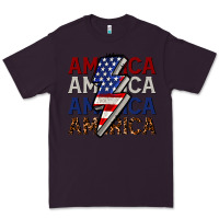 Plum America with lightning bold Premium Tee - CowGirlArtShop
