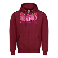 Burgundy in october we wear pink pumpkins Zipper Hoodie - AdoDesignShop
