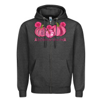 Charcoal Heather in october we wear pink pumpkins Zipper Hoodie - AdoDesignShop