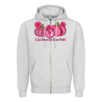 Dove Grey in october we wear pink pumpkins Zipper Hoodie - AdoDesignShop