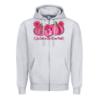 Heather Grey in october we wear pink pumpkins Zipper Hoodie - AdoDesignShop