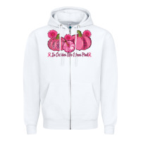 White in october we wear pink pumpkins Zipper Hoodie - AdoDesignShop