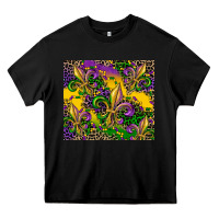 Black mardi gras fleur de lis Heavy Core Tee - CowGirlArtShop