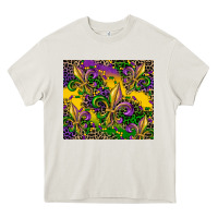 Cream mardi gras fleur de lis Heavy Core Tee - CowGirlArtShop