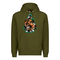 Army Green bucking bronco arrowhead Premium Hoodie - Jasminsmagicworld