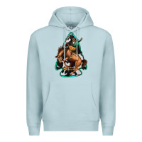 Blue Mist bucking bronco arrowhead Premium Hoodie - Jasminsmagicworld
