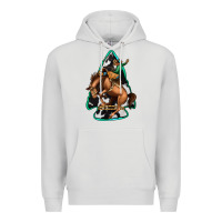 Dove Grey bucking bronco arrowhead Premium Hoodie - Jasminsmagicworld