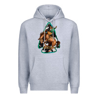 Heather Grey bucking bronco arrowhead Premium Hoodie - Jasminsmagicworld