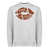 Heather Grey football lips Heavyweight Sweatshirt - AdoDesignShop