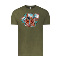 Vintage Olive American wines Vintage Tee - FaDigitalArtStudio