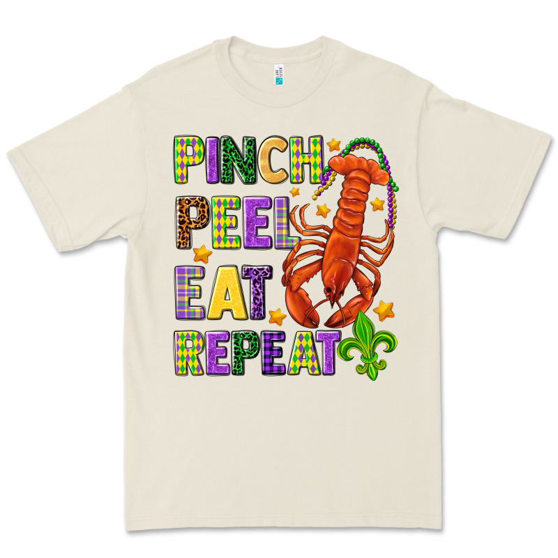 Pinch Peel Eat Repeat Crawfish Premium Tee by HowdyJamesFarm | Teevron