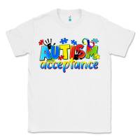 White Autism acceptance Classic Tee - CowGirlArtShop