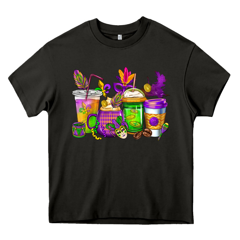 Mardi Gras Coffee Cups Cowgirl Heavy Core Tee by CowGirlArtShop | Teevron