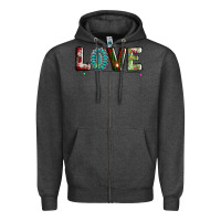 Charcoal Heather love christmas gemstone Zipper Hoodie - AdoDesignShop