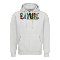 Dove Grey love christmas gemstone Zipper Hoodie - AdoDesignShop