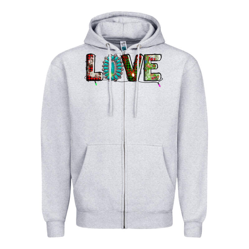Love Christmas Gemstone Zipper Hoodie by AdoDesignShop | Teevron