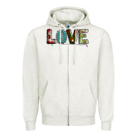Oatmeal Heather love christmas gemstone Zipper Hoodie - AdoDesignShop