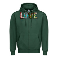Sports Green love christmas gemstone Zipper Hoodie - AdoDesignShop