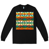 Black native american aztec seamless pattern 1 Long Sleeve Tee - BundleAndBundleShop