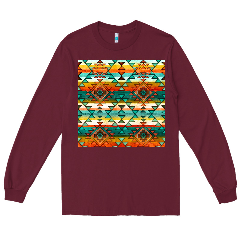 Native American Aztec Seamless Pattern 1 Long Sleeve Tee by BundleAndBundleShop | Teevron