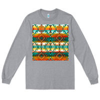Heather Grey native american aztec seamless pattern 1 Long Sleeve Tee - BundleAndBundleShop