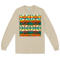 Mushroom native american aztec seamless pattern 1 Long Sleeve Tee - BundleAndBundleShop