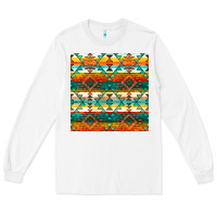 White native american aztec seamless pattern 1 Long Sleeve Tee - BundleAndBundleShop