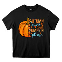 Black Autumn leaves and pumpkin please Heavy Core Tee - RanaPortraitStore