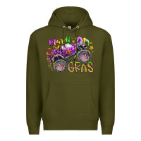 Army Green mardi gras monster truck Premium Hoodie - RacoonDesign