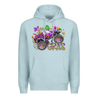 Blue Mist mardi gras monster truck Premium Hoodie - RacoonDesign