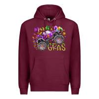 Burgundy mardi gras monster truck Premium Hoodie - RacoonDesign