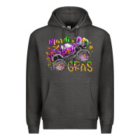 Charcoal Heather mardi gras monster truck Premium Hoodie - RacoonDesign