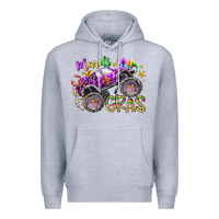 Heather Grey mardi gras monster truck Premium Hoodie - RacoonDesign