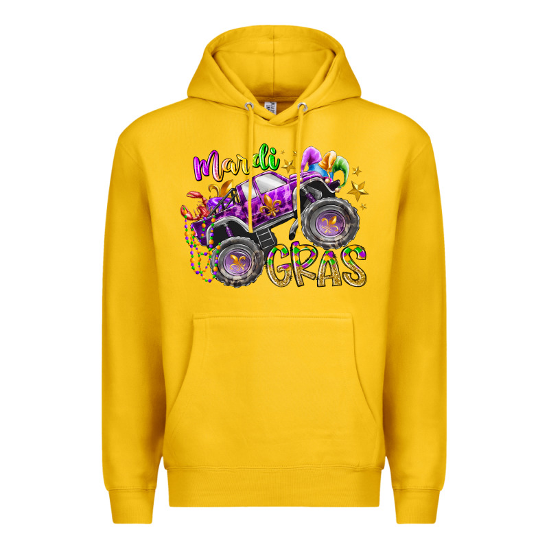 Mardi Gras Monster Truck Premium Hoodie by RacoonDesign | Teevron