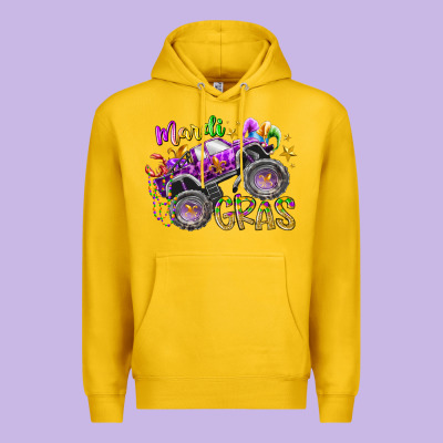 Mardi Gras Monster Truck Premium Hoodie Designed By Racoondesign
