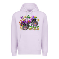 Lilac mardi gras monster truck Premium Hoodie - RacoonDesign