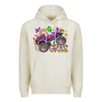 Oatmeal Heather mardi gras monster truck Premium Hoodie - RacoonDesign