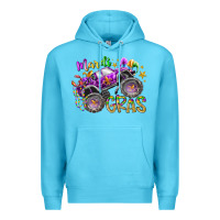 Ocean Blue mardi gras monster truck Premium Hoodie - RacoonDesign