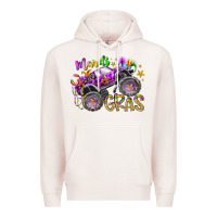 Pale Pink mardi gras monster truck Premium Hoodie - RacoonDesign