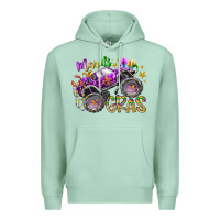 Seafoam mardi gras monster truck Premium Hoodie - RacoonDesign