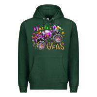 Sports Green mardi gras monster truck Premium Hoodie - RacoonDesign