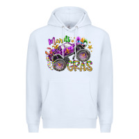White mardi gras monster truck Premium Hoodie - RacoonDesign