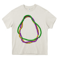 Cream mardi gras beads Heavy Core Tee - CowGirlArtShop