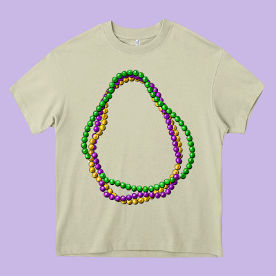 Mardi Gras Beads Heavy Core Tee Designed By Cowgirlartshop