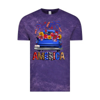 Cloud Purple Western Fourth Of July America Truck Vintage Tee - FaDigitalArtStudio