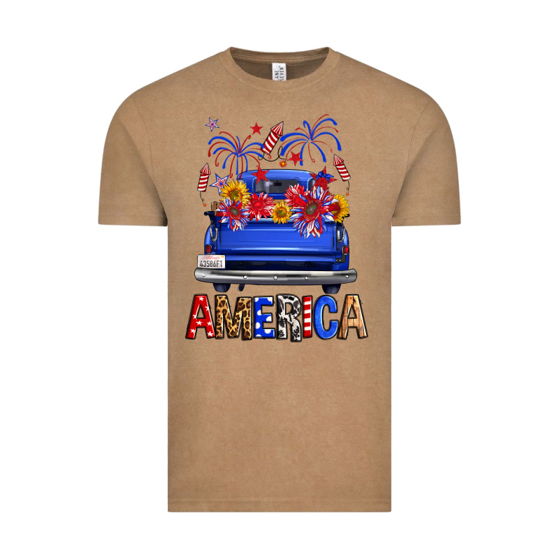 Western Fourth Of July America Truck Vintage Tee by FaDigitalArtStudio | Teevron