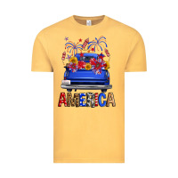 Vintage Mustard Western Fourth Of July America Truck Vintage Tee - FaDigitalArtStudio