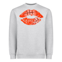 Heather Grey basketball lips Heavyweight Sweatshirt - AdoDesignShop