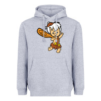 Heather Grey bamm bamm Heavyweight Hoodie - DesigneFamous