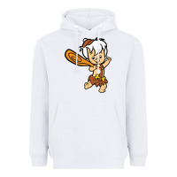 White bamm bamm Heavyweight Hoodie - DesigneFamous